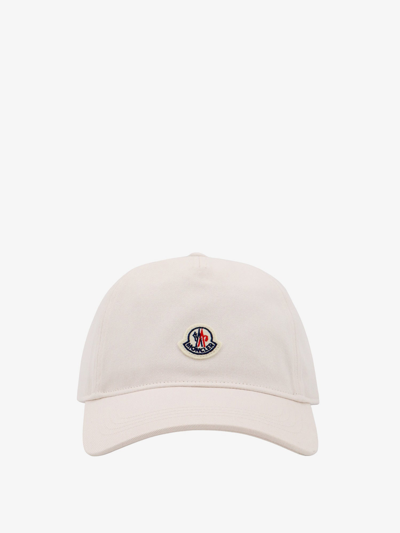 Moncler Logo Patch Baseball Cap Hat In White