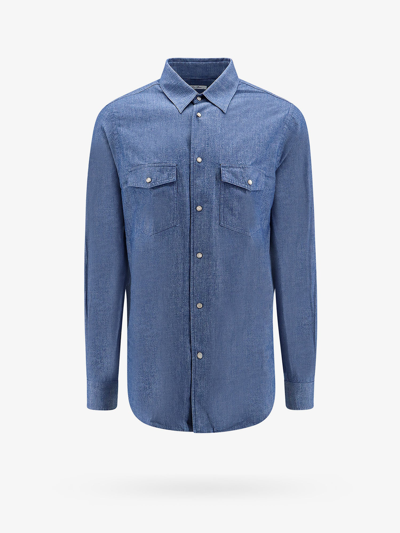 Loro Piana Thomas Denim Shirt In Blue