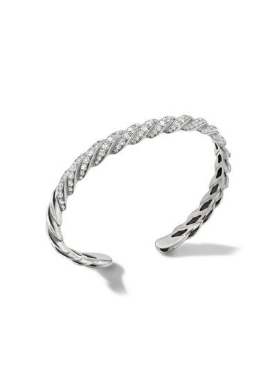 David Yurman Women's Pavéflex Bracelet In 18k White Gold In Diamond