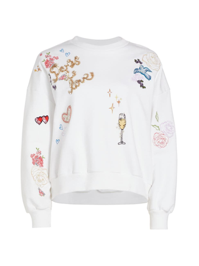Cinq À Sept Women's Brandy Daydream Doodles Sweatshirt In White Multi