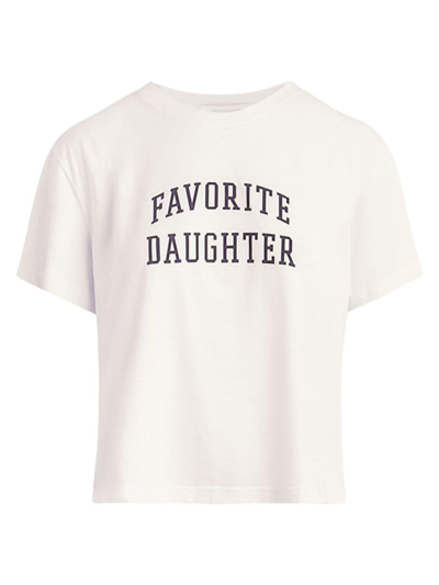 Favorite Daughter The Collegiate Logo Crop Graphic T-shirt In White