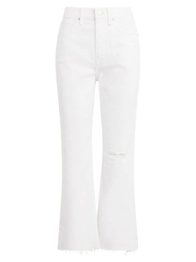 Hudson Women's Jade High-rise Loose-fit Crop Straight Jeans In Torn White