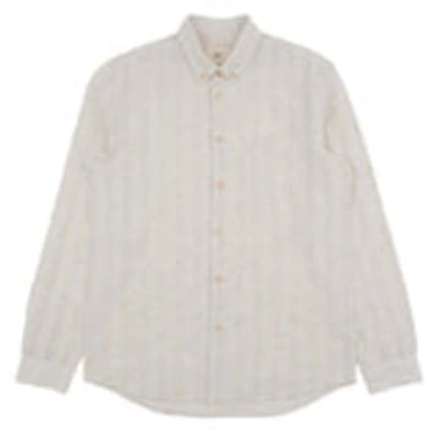 Folk Relaxed Fit Shirt Natural Crinkle Stripe In Neutral