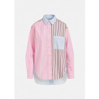 Essentiel Antwerp - Multi Stripe Cotton Shirt In Pink