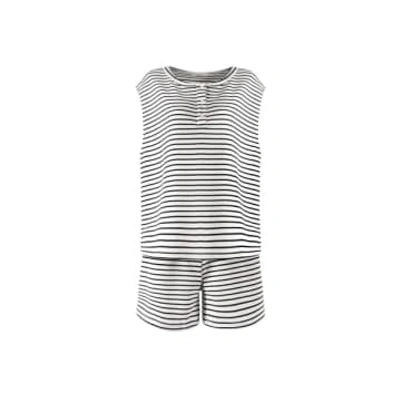 Marram Trading Casual Striped Waistcoat And Matching Shorts In Black