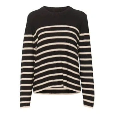 Part Two Carolyn Organic Cotton Knitted Pullover | Black Stripe