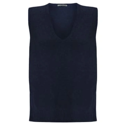 Amazing Woman Pixie V Neck Knitted Vest In Blue