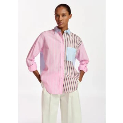 Essentiel Antwerp Multi Stripe Famille Shirt In Pink