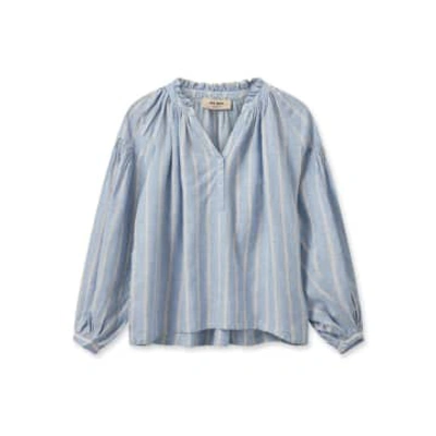 Mos Mosh Safi Striped Linen Shirt In Blue