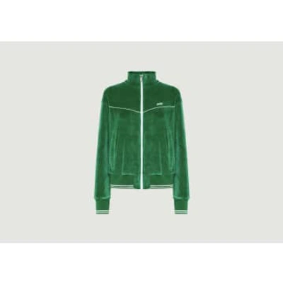 Autry Chenille Zip Sweatshirt In Grn Emerald