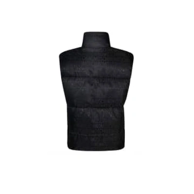 Moschino Padded Vest With Logo In Black