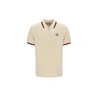 SERGIO TACCHINI PRIMO VELOUR POLO SHIRT IN PEARLED IVORY