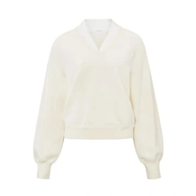 Yaya Sweater With V-neck Ivory In White