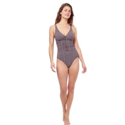 Gottex E24092d31 Let It Be Swimsuit In Navy And Orange In Blue