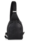 Christian Louboutin Men's Loubifunk Empire Leather Crossbody Bag In Black