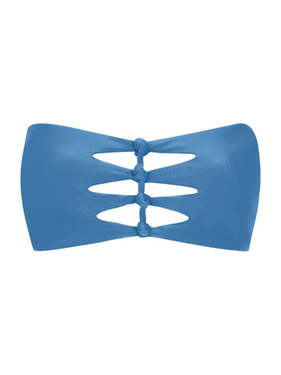 Vix By Paula Hermanny Women's Megan Cut-out Bandeau Bikini Top In Light Blue