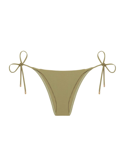 Vix By Paula Hermanny Women's Side-tie Bikini Bottoms In Olive