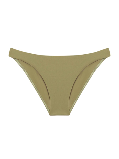 Vix By Paula Hermanny Women's Solid Low-rise Bikini Bottom In Olive
