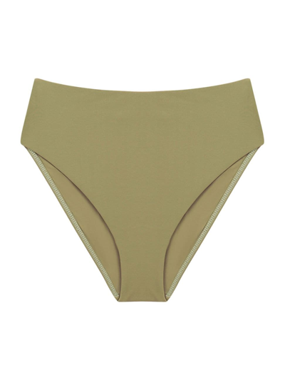 Vix By Paula Hermanny Women's Bela High-waisted Bikini Bottom In Olive