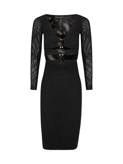 Vix By Paula Hermanny Women's Luna Beaded Cut-out Midi-dress In Black