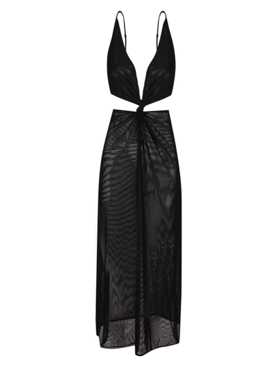 Vix By Paula Hermanny Women's Thuly Mesh Knotted Cover-up In Black