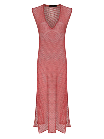 Vix By Paula Hermanny Women's Kimmy Woven Mesh Cover-up In Peach