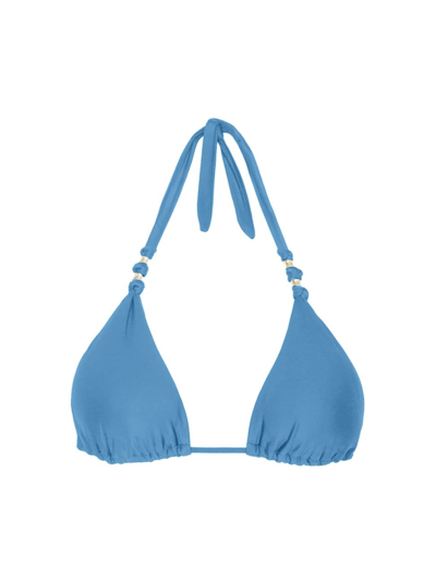 Vix By Paula Hermanny Women's Paula Knotted Triangle Bikini Top In Light Blue