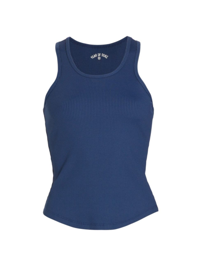 Year Of Ours Women's Sporty Rib-knit Tank Top In Navy