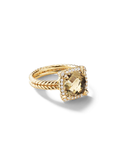 David Yurman Women's Chatelaine Pavé Bezel Ring In 18k Yellow Gold In Champagne Citrine