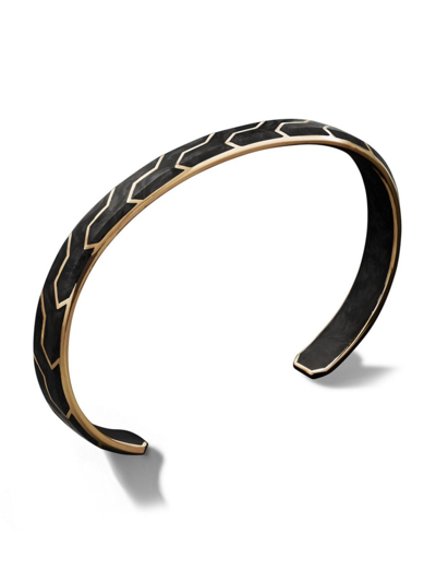 David Yurman Men's Forged Carbon Cuff Bracelet In 18k Yellow Gold