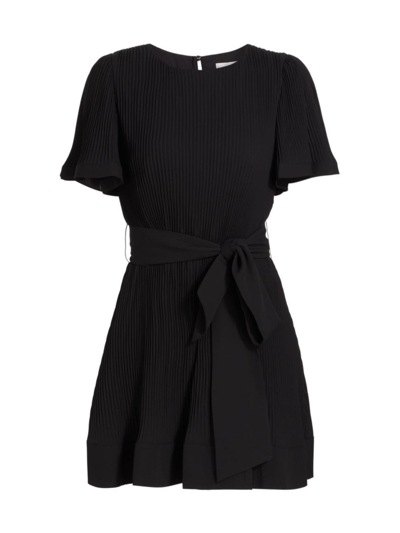 Milly Women's Lumi Pleated Minidress In Black