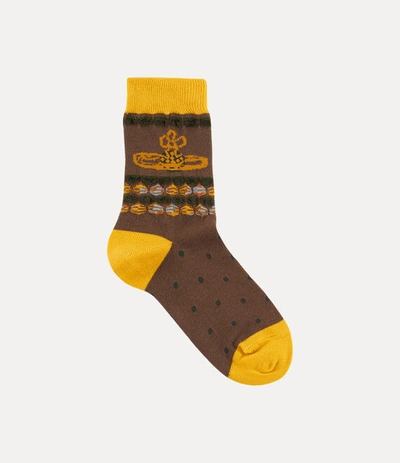 Vivienne Westwood Ladies Socks In Brown