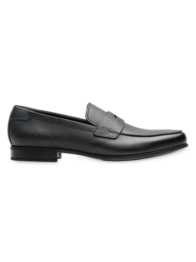 PRADA MEN'S SAFFIANO LEATHER LOAFERS