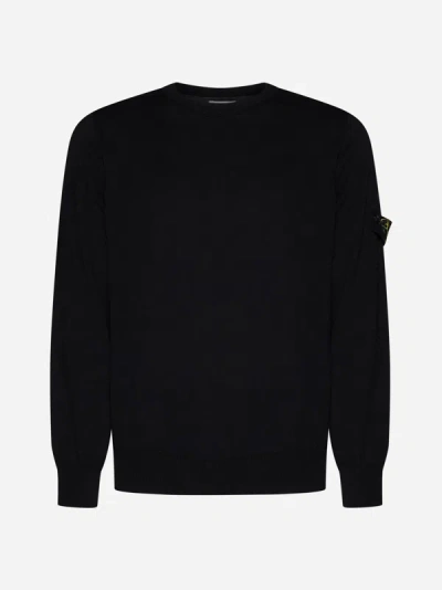 Stone Island Organic Cotton Sweater In Black