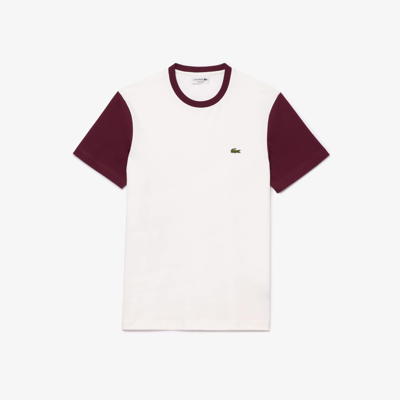 Lacoste Men's Regular Fit Colorblock Jersey T-shirt - Xxl - 7 In White