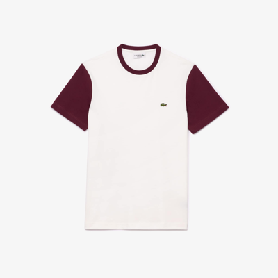 Lacoste Men's Regular Fit Cotton Colorblock T-shirt - Xxl - 7 In White