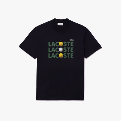 Lacoste Men's Heavy Cotton Tennis Ball Print T-shirt - 3xl - 8 In Blue
