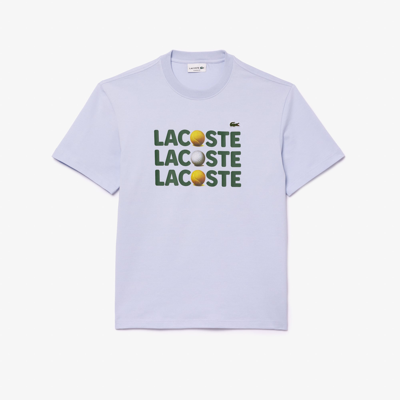 Lacoste Men's Heavy Cotton Tennis Ball Print T-shirt - S - 3 In Blue