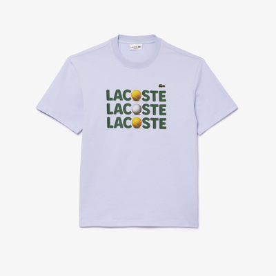 Lacoste Men's Heavy Cotton Ball Print T-shirt - 3xl - 8 In Blue