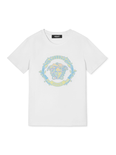 Versace Kids' Little Girl's & Girl's Medusa Logo T-shirt In White Multi