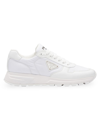 Prada Men's  Re-nylon And Brushed Leather Sneakers In White