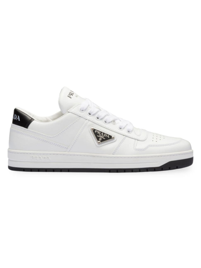 Prada Women's Downtown Perforated Leather Sneakers In White