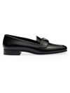 PRADA WOMEN'S BRUSHED LEATHER LOAFERS