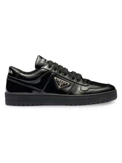 Prada Women's Downtown Patent Leather Sneakers In Black