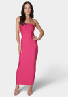 Bebe Strapless Bandage Dress In Fuchsia