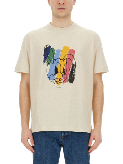 Ps By Paul Smith Ps Paul Smith "rabbit" T-shirt In Beige