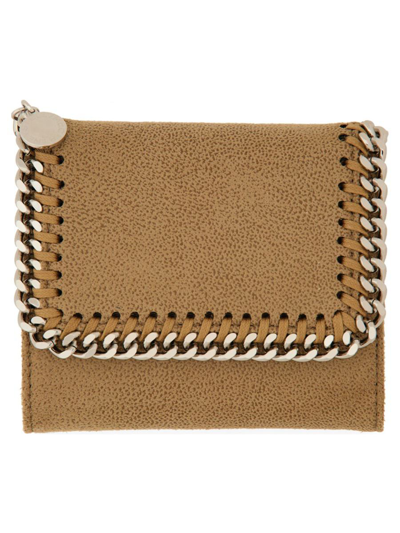 Stella Mccartney Wallet Falabella Small In Beige