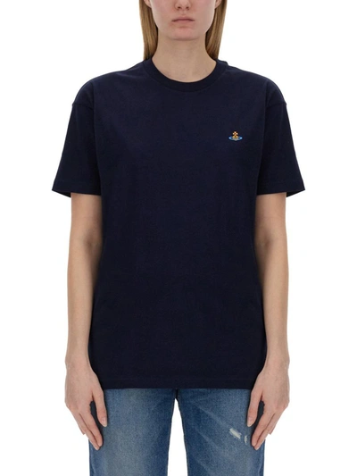 Vivienne Westwood T-shirt With Logo Unisex In Blue