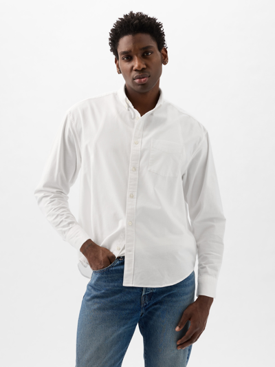 Gap Oversized Oxford Shirt In Optic White