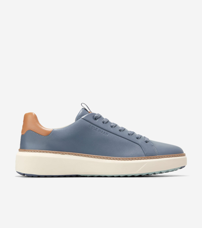 Cole Haan Men's Grandprø Topspin Golf Shoes - Medium Blue Size 9.5 Waterproof In Folkstone Gray-natural Tan-ivory